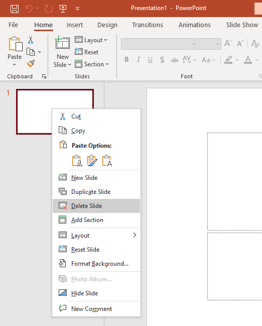 ایجاد و حذف اسلاید در PowerPoint